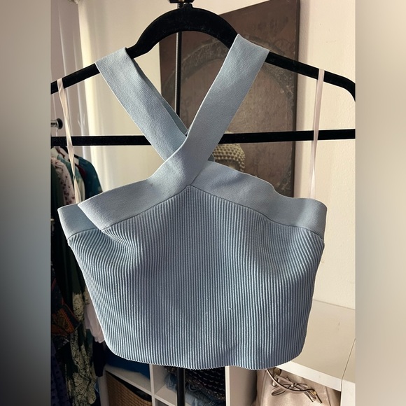 Aritzia Babaton Sculpt Knit Criss Cross Cropped Tank XL - Picture 2 of 4